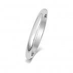 Band Efyng Priodas Siâp D 2mm Platinwm