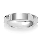 Platinum 4mm D Shape Wedding Band