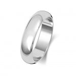 Platinum 5mm D Shape Wedding Band