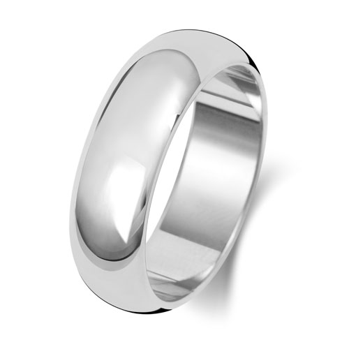 Band Priodas Siâp D 6mm Platinwm