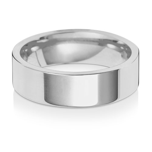 Platinum 6mm Flat Court Wedding Band