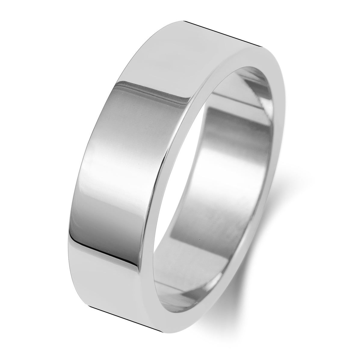 Platinum 6mm Flat Wedding Band