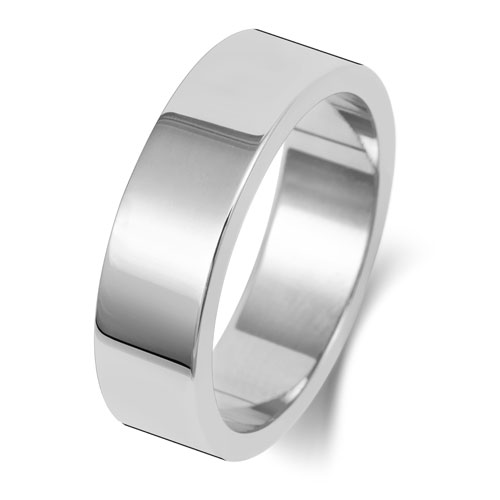 Platinum 6mm Flat Wedding Band