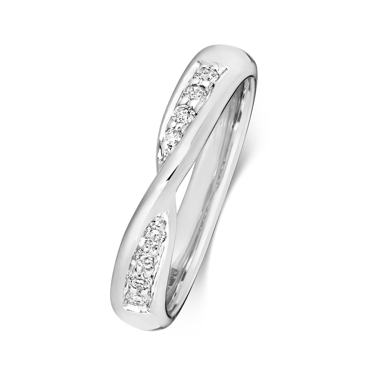 Platinum Diamond Band Ring Size  0.14CT