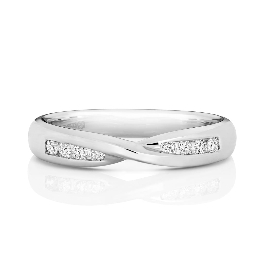 Platinum Diamond Band Ring Size  0.16CT