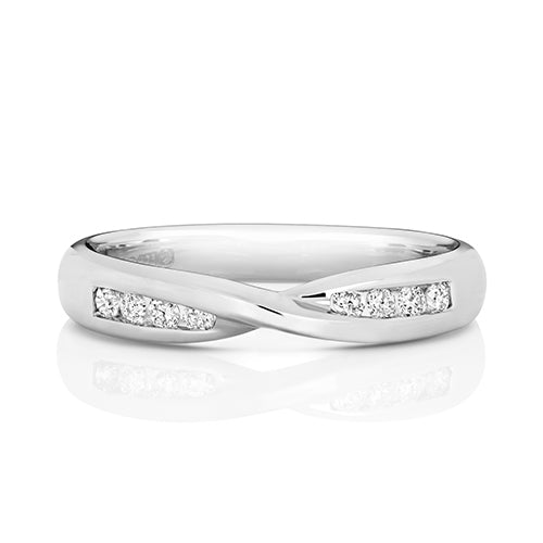 Platinum Diamond Band Ring Size  0.16CT