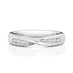 Platinum Diamond Band Ring Size  0.16CT
