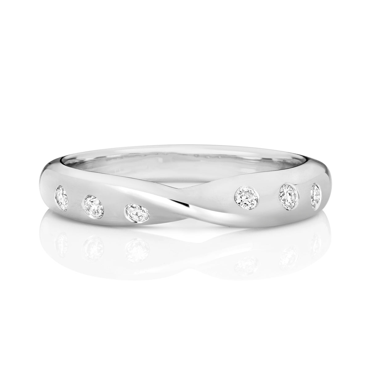 Platinum Diamond Band Ring Size  0.13CT