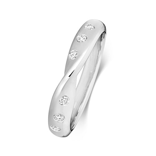 Platinum Diamond Band Ring Size  0.13CT