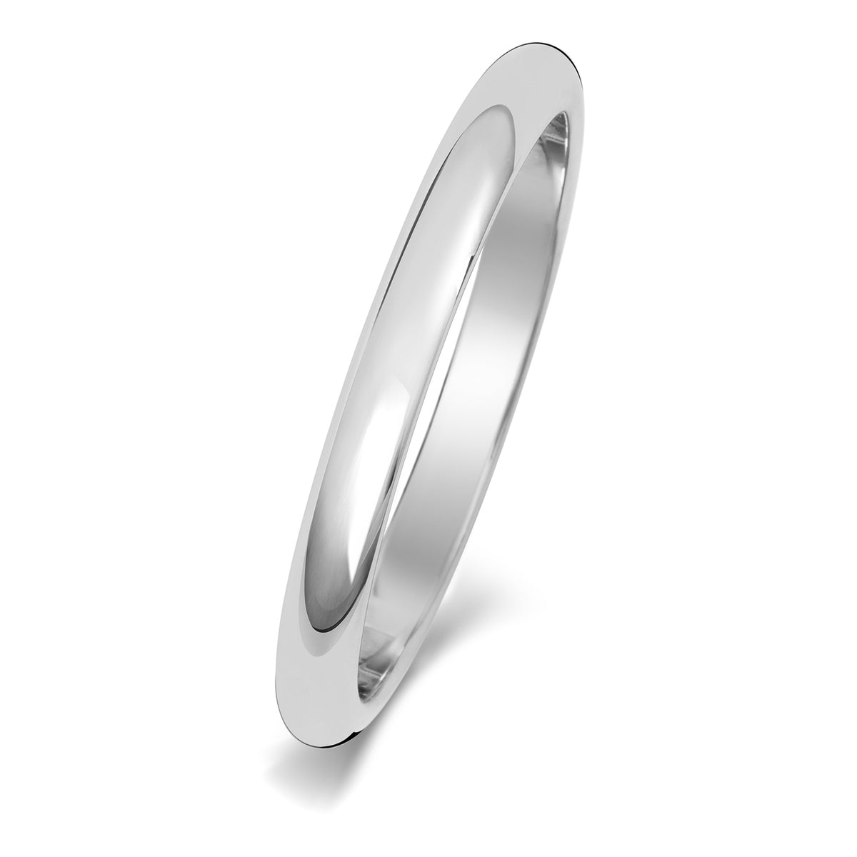 18ct White Gold 2mm D Shape Wedding Band