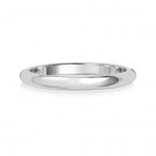 Band Priodas Siâp D 2mm Aur Gwyn 18ct