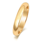 18ct Yellow Gold 3mm D Shape Wedding Band