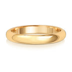 18ct Yellow Gold 3mm D Shape Wedding Band