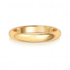 18ct Yellow Gold 3mm D Shape Wedding Band