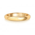 18ct Yellow Gold 3mm D Shape Wedding Band