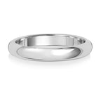Band Priodas Siâp D 3mm Aur Gwyn 18ct