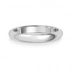 Band Priodas Siâp D 3mm Aur Gwyn 18ct