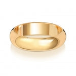 Band Briodas Siâp D Aur Melyn 18ct 5mm