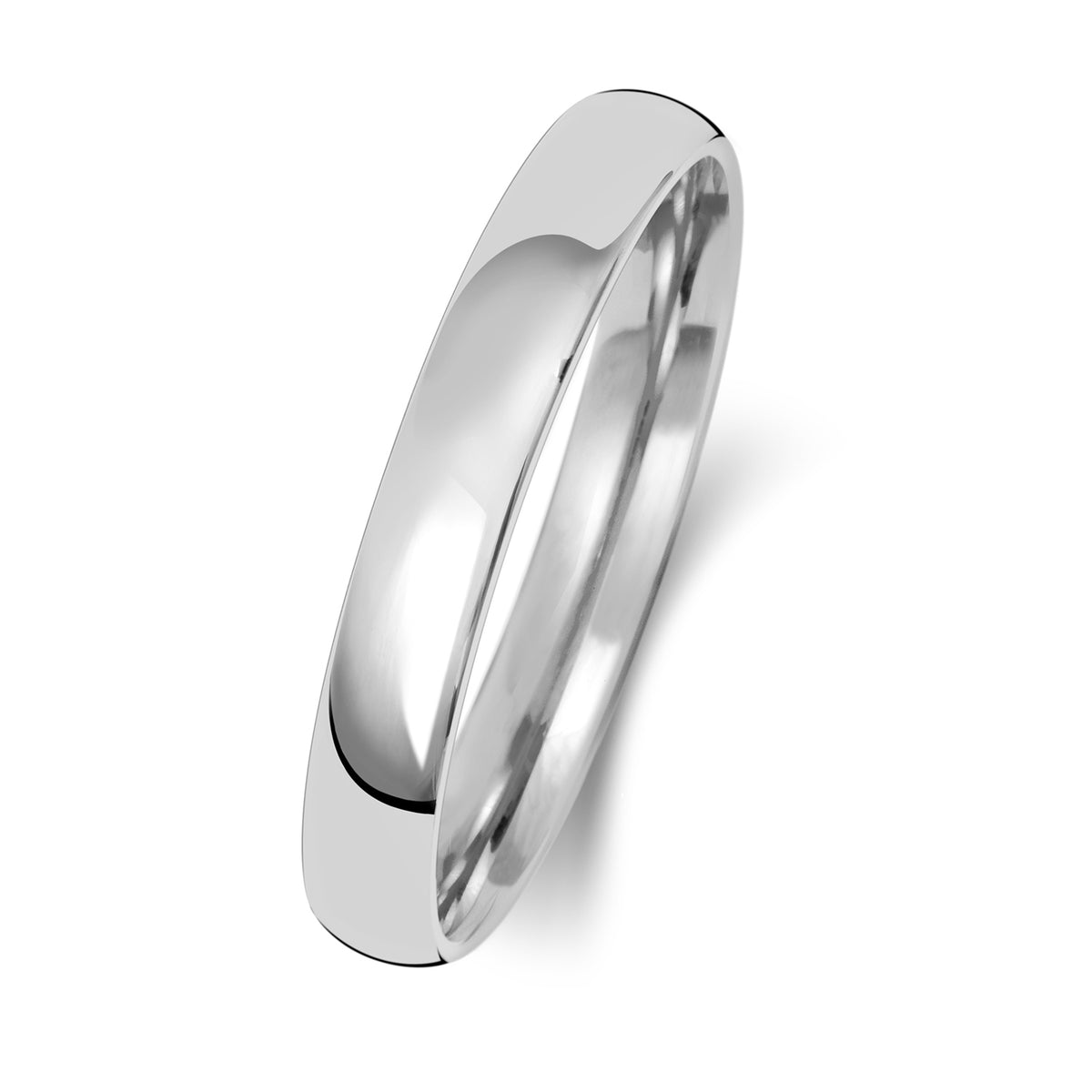18ct White Gold 3mm Court Wedding Band