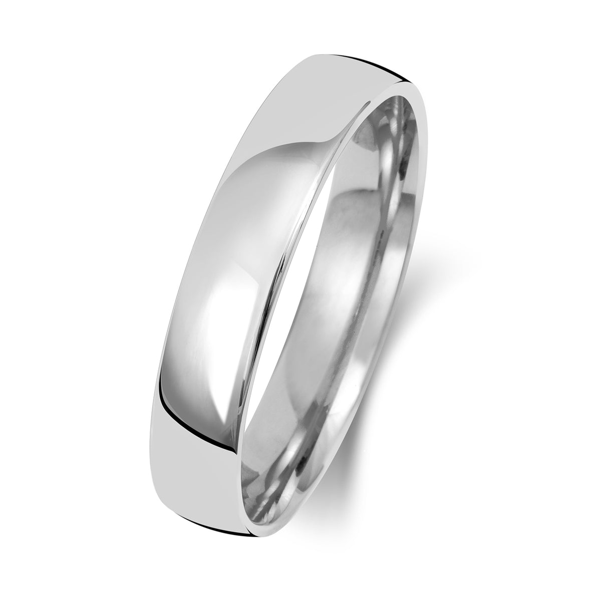 18ct White Gold 4mm Court Wedding Band