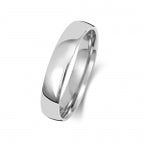 Band Priodas Aur Gwyn 18ct 4mm Llys