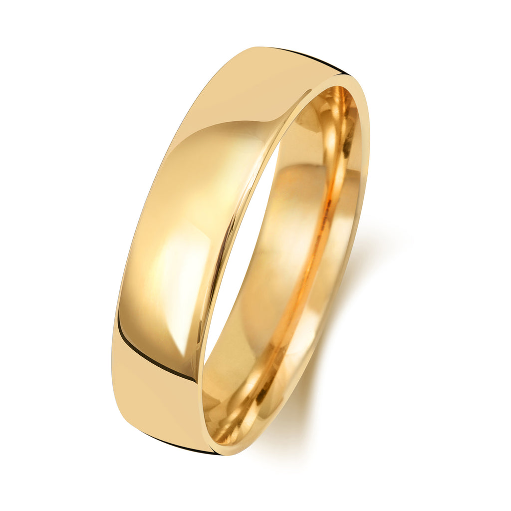 18ct Yellow Gold 5mm Court Wedding Band