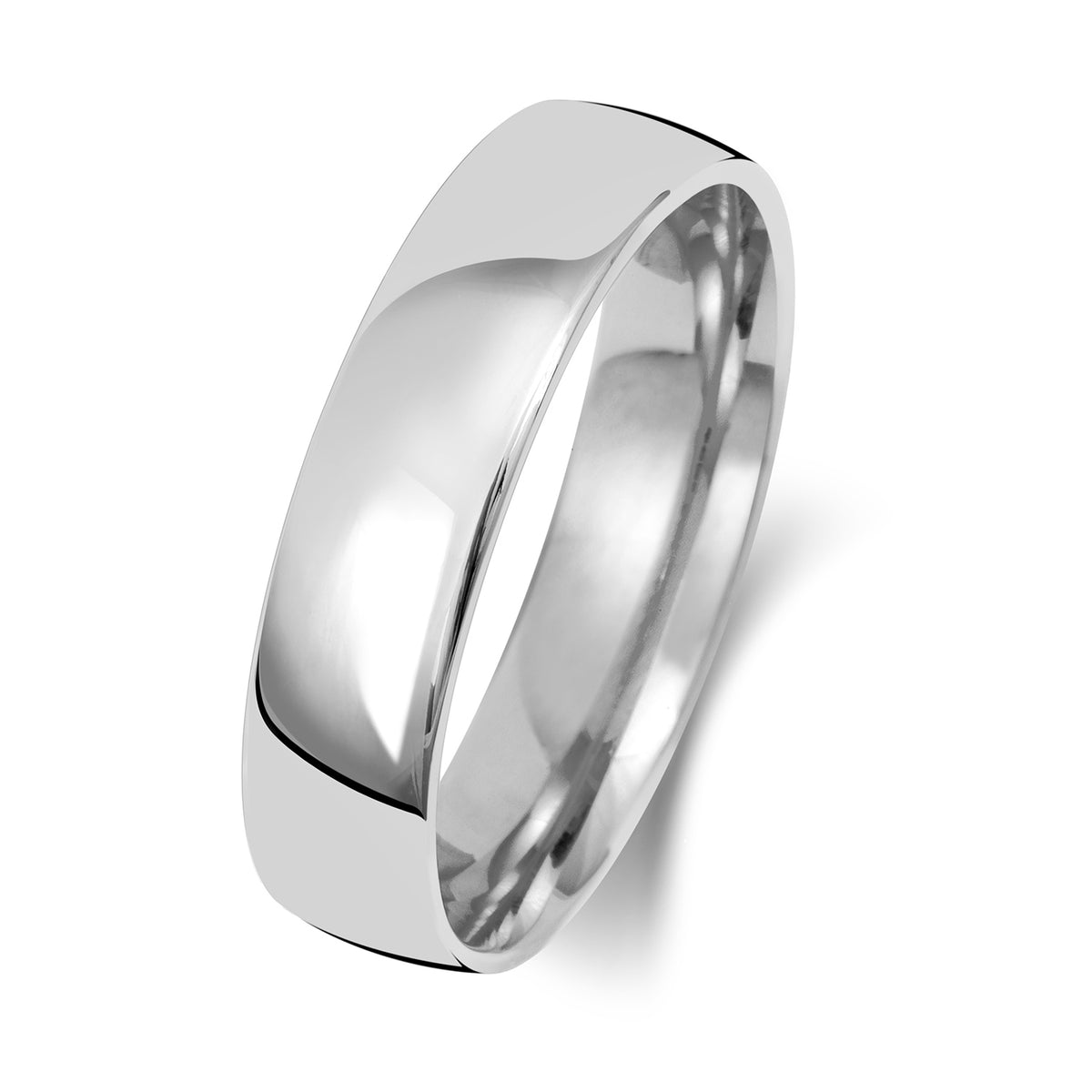 18ct White Gold 5mm Court Wedding Band
