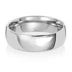 18ct White Gold 6mm Court Wedding Band