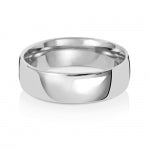 18ct White Gold 6mm Court Wedding Band