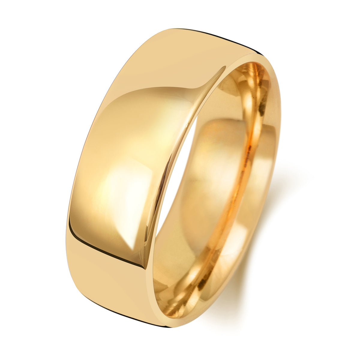 Band Priodas Llys Aur Melyn 18ct 7mm