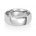 18ct White Gold 7mm Court Wedding Band