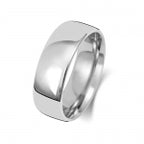 18ct White Gold 7mm Court Wedding Band