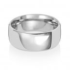 18ct White Gold 8mm Court Wedding Band