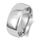 18ct White Gold 8mm Court Wedding Band