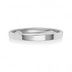 Band Priodas Llys Fflat Aur Gwyn 18ct 2mm