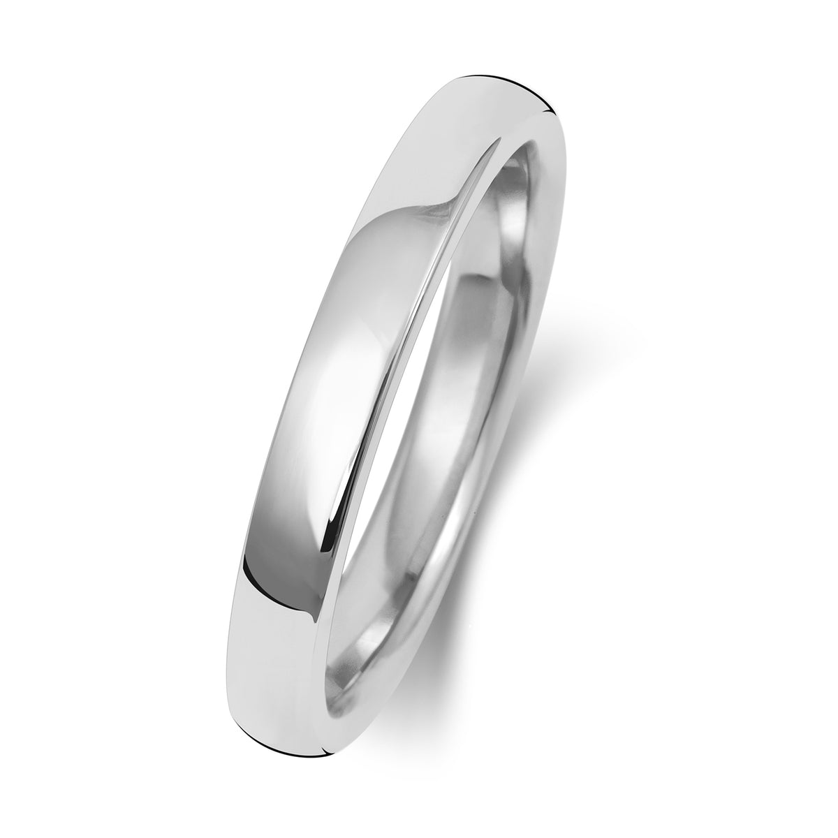 18ct White Gold 2.5mm Soft Court Wedding Band