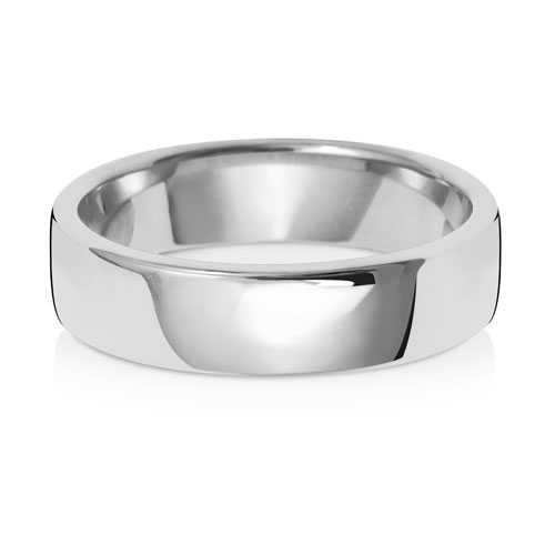 18ct White Gold 5mm Soft Court Wedding Band