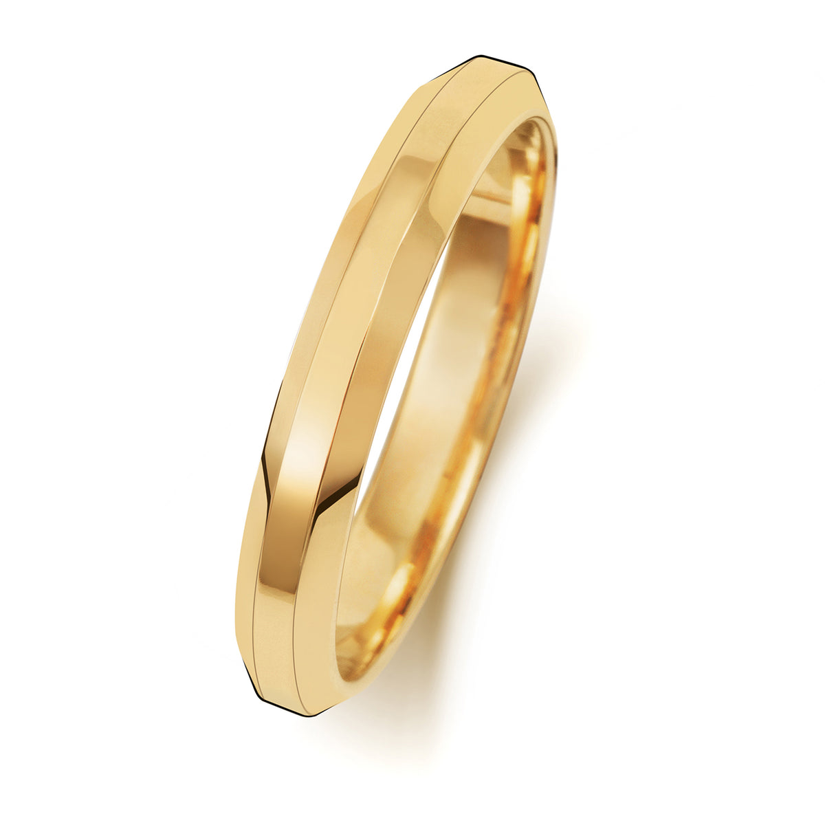 Band Priodas Ymylgant 3mm Aur Melyn 18ct Meddal