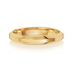 Band Priodas Ymylgant 3mm Aur Melyn 18ct Meddal