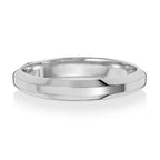18ct White Gold 3mm Soft Court Bevelled Wedding Band