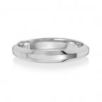 18ct White Gold 3mm Soft Court Bevelled Wedding Band