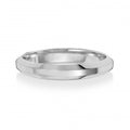 18ct White Gold 3mm Soft Court Bevelled Wedding Band