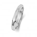 18ct White Gold 3mm Soft Court Bevelled Wedding Band