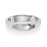 18ct White Gold 4mm Soft Court Bevelled Wedding Band