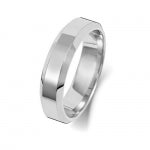 18ct White Gold 5mm Soft Court Bevelled Wedding Band