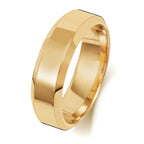 18ct Yellow Gold 6mm Soft Court Bevelled Wedding Band