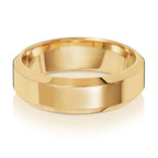 18ct Yellow Gold 6mm Soft Court Bevelled Wedding Band