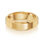 18ct Yellow Gold 6mm Soft Court Bevelled Wedding Band