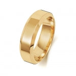 18ct Yellow Gold 6mm Soft Court Bevelled Wedding Band