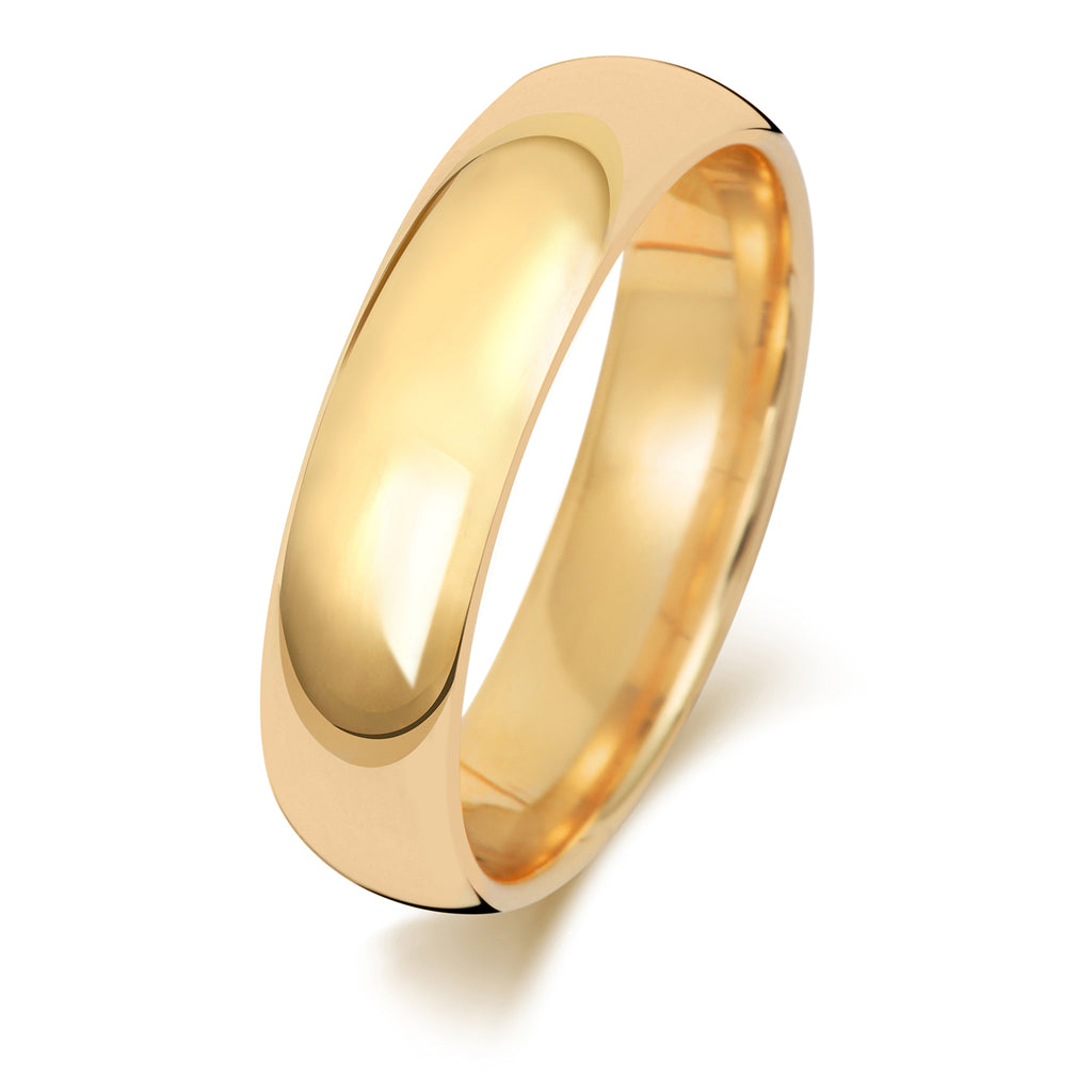 18ct Yellow Gold 5mm Court Wedding Band